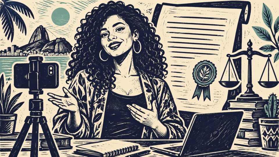 Ilustração em xilogravura sobre A Era do Amadorismo acabou? Os impactos jurídicos da Lei 15.325/2026 na Creator Economy