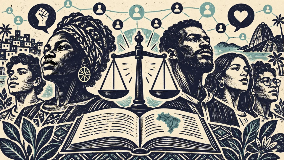 Ilustração em xilogravura sobre RACISMO E INJÚRIA RACIAL PRATICADOS NAS REDES SOCIAIS Relatório do Observatório das Condenações Judiciais em 2ª Instância até o ano de 2022